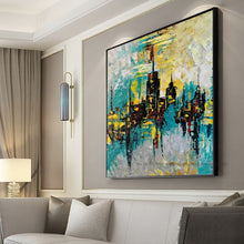 Load image into Gallery viewer, Modern city scenery pictures fashion home design vintage canvas painting handmade large canvas art for living room one piece art - SallyHomey Life&#39;s Beautiful
