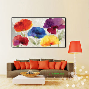 70x140cm Modern Colorful Flower Wall Art Picture - SallyHomey Life's Beautiful