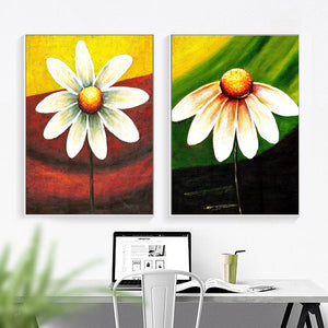 Chrysanthemum Sun Flower Oil Painting Wall Art Canvas Painting Nordic Posters And Prints Wall Pictures For Living Room Decor - SallyHomey Life's Beautiful