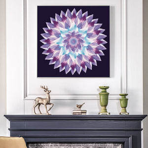 Modern Abstract Flower Posters and Prints Wall Art Canvas Painting Gradient Mandala Decorative Pictures for Living Room Decor - SallyHomey Life's Beautiful