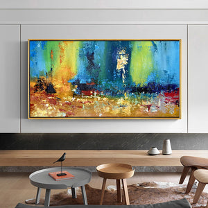 large paintings for living room wall oil painting canvas art turquoise abstract painting laminas de cuadros pared decorativas - SallyHomey Life's Beautiful