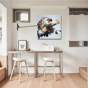 100% Hand Painted Abstract Eagle Head Oil Painting On Canvas Wall Art Frameless Picture Decoration For Live Room Home Decor Gift