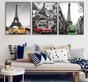 Paris Eiffel Tower Poster Minimalist Art Canvas Painting A4 Black White Cityscape Wall Picture Print Modern Home Office  Decor - SallyHomey Life's Beautiful