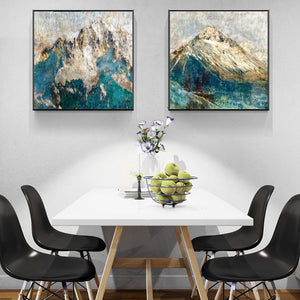 Abstract Art Oil Pianting Posters and Prints on Canvas Wall Painting Golden Mountains Pictures for Living Room Decor No Frame - SallyHomey Life's Beautiful
