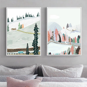 100% Hand Painted Morden Cartoon Scenery Oil Painting On Canvas Wall Art Frameless Picture Decoration For Living Room Home Decor