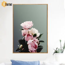 Load image into Gallery viewer, Pink Peony Flower Motivational Quote Wall Art Canvas Painting Nordic Posters And Prints Wall Pictures For Living Room Home Decor - SallyHomey Life&#39;s Beautiful
