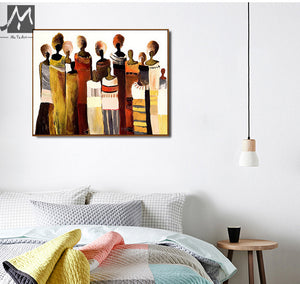 African women painting wall art picture abstract art modern canvas painting hand painted oil painting for living room large - SallyHomey Life's Beautiful
