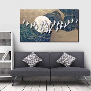 Modern Abstract Wall Decoration Canvas Painting, Large Poster Prints on Canvas The Wild Geese Fly For Living Room Wall Art Decor - SallyHomey Life's Beautiful