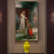 Load image into Gallery viewer, England Famous Painter Edmund Blair Leighton Accolade Posters Print on Canvas Wall Art Canvas Painting for Living Room No Frame - SallyHomey Life&#39;s Beautiful