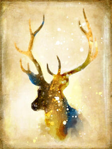 Nordic Abstract Gold Deer Elk Canvas Painting Noble - SallyHomey Life's Beautiful