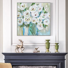 Load image into Gallery viewer, Modern Abstract Flower Posters Hand Painted White Roses Pictures Prints on Canvas Wall Art Decoration For Living Room Frameless - SallyHomey Life&#39;s Beautiful