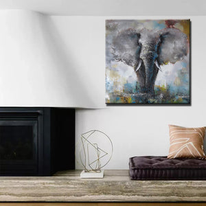 Abstract Hand Painted Animals Print on Canvas Elephant and Deer oil Painting - SallyHomey Life's Beautiful