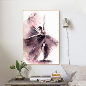 Abstract Watercolor Posters And Prints Wall Art Canvas Painting Dancing Girl Pictures Wall Decor For Living Room Wall Frameless - SallyHomey Life's Beautiful