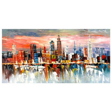Load image into Gallery viewer, 100% Hand Painted Abstract Building Art Painting On Canvas Wall Art Wall Adornment Pictures Painting For Live Room Home Decor