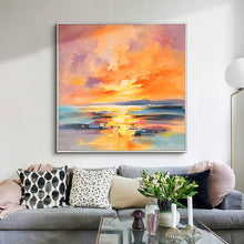 Load image into Gallery viewer, 100% Hand Painted Abstract Setting Sun Oil Painting On Canvas Wall Art Frameless Picture Decoration For Live Room Home Deco Gift - SallyHomey Life&#39;s Beautiful