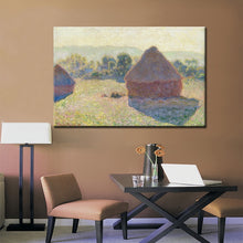 Load image into Gallery viewer, Abstract Canvas Painting Claude Monet The Haystack in Winter Morning Oil Picture Digital Printed for Living Room Home Wall Decor - SallyHomey Life&#39;s Beautiful