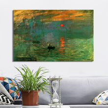 Load image into Gallery viewer, Claude Monet&#39;s Impression Sunrise Posters and Prints on Canvas Wall Art Painting Classic Famous Painting for Living Room Decor - SallyHomey Life&#39;s Beautiful