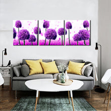 Load image into Gallery viewer, Modern 3 Modules Flower Posters and Print Wall Art Canvas Painting Royal Purple Allium Giganteum Wall Decoration For Living Room - SallyHomey Life&#39;s Beautiful