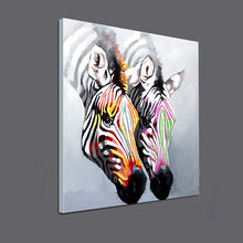 Load image into Gallery viewer, 100% Hand Painted Abstract Zebra Head Oil Painting On Canvas Wall Art Frameless Picture Decoration For Live Room Home Decor Gift