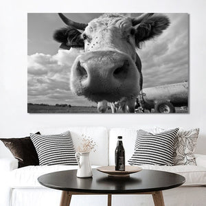 Modern Animal Posters and Prints Wall Art Canvas Painting Cow Wall Decorative Pictures for Living Room Home Decor No Frame - SallyHomey Life's Beautiful