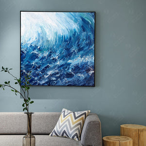 100% Hand Painted Abstract Sea Waves Art Oil Painting On Canvas Wall Art Frameless Picture Decoration For Live Room Home Decor