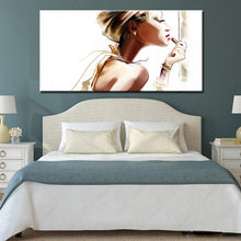Load image into Gallery viewer, Abstract Figure Painting A Pretty Girl With Lipstick Print Poster Wall Canvas Painting Art for Bedroom Home Decorative Picture - SallyHomey Life&#39;s Beautiful