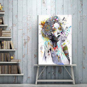 Modern Abstract Portrait Posters and Prints Wall Art Canvas Painting Flower Sex Woman Wall Art Poster for Living Room Home Decor - SallyHomey Life's Beautiful