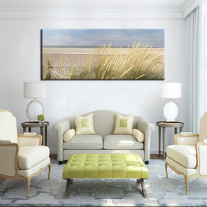 Modern Wall Painting Art Seascape Beach Landscape Painting Sky Island Sand Tail Grass HD Print Poster For Living Room Home Decor - SallyHomey Life's Beautiful