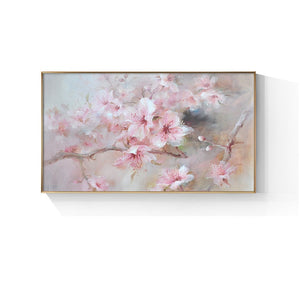 100% Hand Painted Abstract Pink Flower Oil Painting On Canvas Wall Art Wall Adornment Pictures Painting For Live Room Home Decor