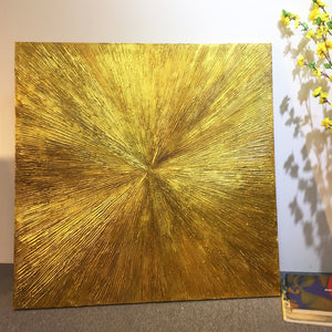 Geometric Gold art oil abstract painting on canvas acrylic texture wall art pictures for living room quadros caudros decoracion - SallyHomey Life's Beautiful