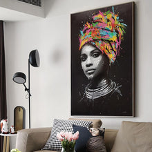 Load image into Gallery viewer, Abstract Portrait Oil Painting Posters and Prints Wall Art Canvas Painting Home Decorative African Woman Picture for Living Room - SallyHomey Life&#39;s Beautiful
