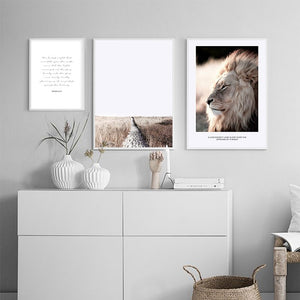 Wall Art Canvas Nordic Poster Print Lion Animal Landscape Painting Decorative Picture for Living Room Scandinavian Home Decor - SallyHomey Life's Beautiful