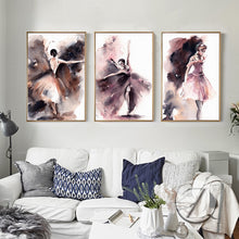 Load image into Gallery viewer, Abstract Watercolor Posters And Prints Wall Art Canvas Painting Dancing Girl Pictures Wall Decor For Living Room Wall Frameless - SallyHomey Life&#39;s Beautiful