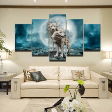 Load image into Gallery viewer, 🔥Modern Abstract Posters and HD Prints Wall Art Canvas Painting 5Panels Wolves Pictures Wall Decoration for Living Room Frameless - SallyHomey Life&#39;s Beautiful