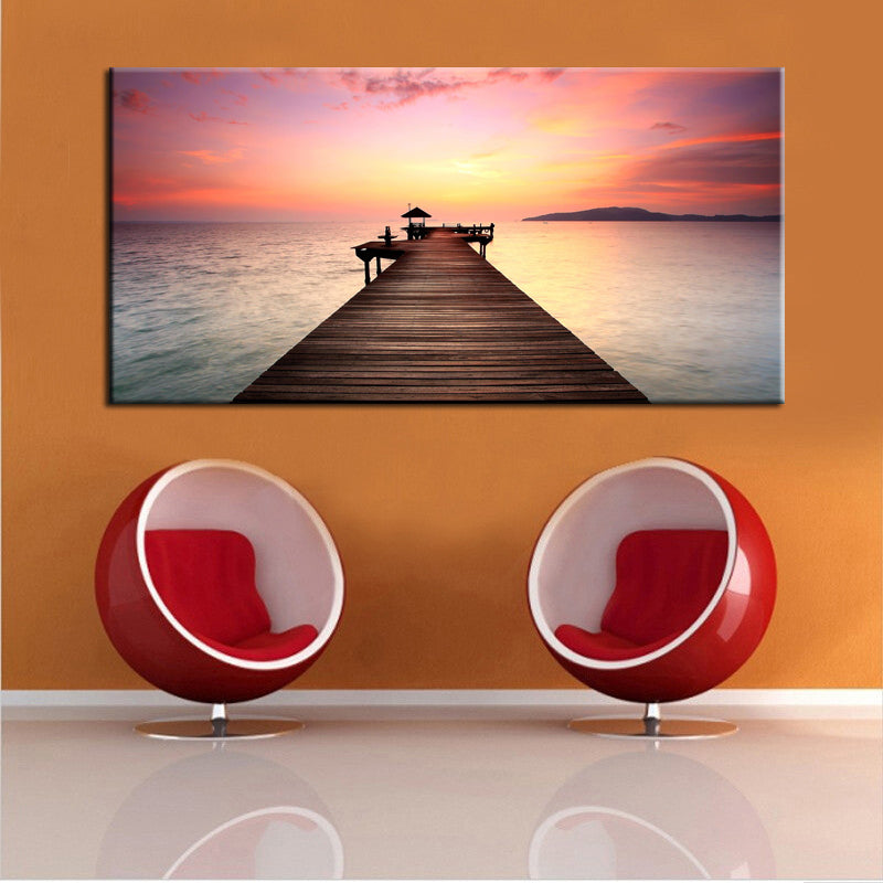 70x140cm - Wooden Bridge Landscape - SallyHomey Life's Beautiful