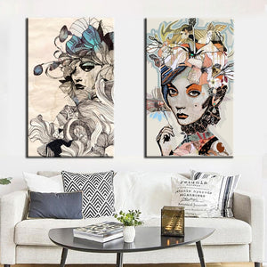 Modern Wall Art Sophia with Colorful Flowers Oil Painting on Wall Canvas Pictures Home Decor For Living Room Gift Frameless - SallyHomey Life's Beautiful