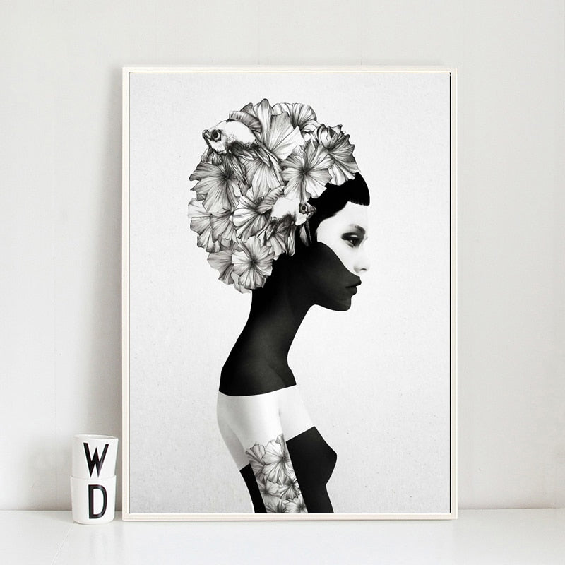 Portrait Posters And Prints Wall Art Canvas Painting Beauty Girl Wall Pictures For Living Room Brief Wall Decoration Frameless - SallyHomey Life's Beautiful