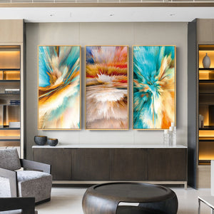 100% Hand Painted Abstract Dazzle Colour Oil Painting On Canvas Wall Art Frameless Picture Decoration For Live Room Home Decor