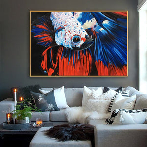 100% Hand Painted Modern Realistic Goldfish Painting On Canvas Wall Art Frameless Picture Decoration For Live Room Home Decor