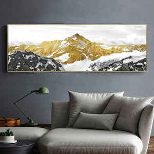 Abstract Golden Mountain Oil Painting For Living Room Home Decor - SallyHomey Life's Beautiful