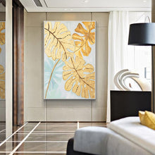 Load image into Gallery viewer, 100% Hand Painted Abstract Gold Leaf Art Painting On Canvas Wall Art Wall Adornment Pictures Painting For Live Room Home Decor