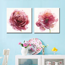 Load image into Gallery viewer, Abstract Watercolor Flowers Wall Art Hand Painting Peony and Rose Print Poster on Canvas for Living Room Home Decor Lover Gift - SallyHomey Life&#39;s Beautiful