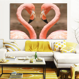 Animals Posters and Prints Wall Art Canvas Painting Beautiful Flamingos Decorative Pictures for Living Room Home Decor No Frame - SallyHomey Life's Beautiful