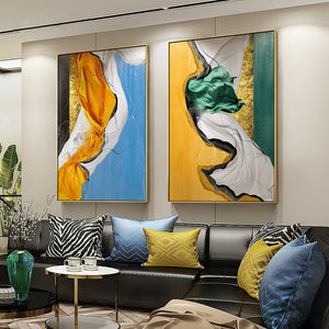 100% Hand Painted Abstract Color Flows Oil Painting On Canvas Wall Art Frameless Picture Decoration For Live Room Home Deco Gift