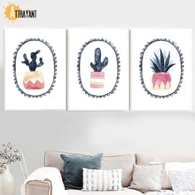 Load image into Gallery viewer, Cute Cactus Monster Leaves Plants Vintage Wall Art Canvas Painting Nordic Poster And Prints Wall Pictures For Living Room Decor - SallyHomey Life&#39;s Beautiful