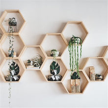 Load image into Gallery viewer, New Kids Baby Nordic Style Wooden Hexagon Storage Shelf Decorative For Kids Room Chamber Shelf Bookshelf Design