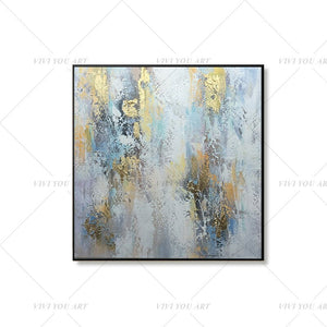 🔥 🔥 100% Hand Painted Bright Golden Gray Abstract Painting  Modern Art Picture For Living Room Modern Cuadros Canvas Art High Quality