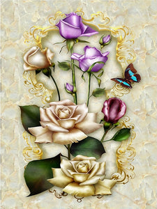 DIY 5D Diamond Painting Flower Arrangement Cross Stitch Flower Diamond Embroidery Full Round Drill Rhinestones Art Home Decor