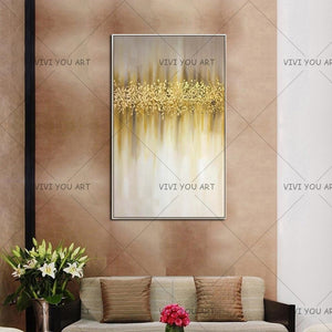 Bright luxury gold foil decorative oil painting handpainted abstract oil painting modern living room Bedroom Home Decor