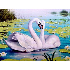 DIY 5D Diamond Painting Swan Animal Full Round Mosaic Cross Stitch Kit Diamond Embroidery Picture Rhinestone Wall Home Decor